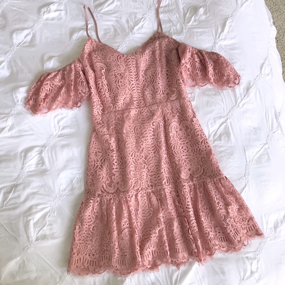 BB Dakota RSVP Collection Pink Lace Dress